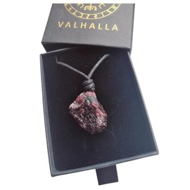 VALHALLA Garnet Necklace Natural Stone Universal Pendant for Men and Women, garnet, Garnet