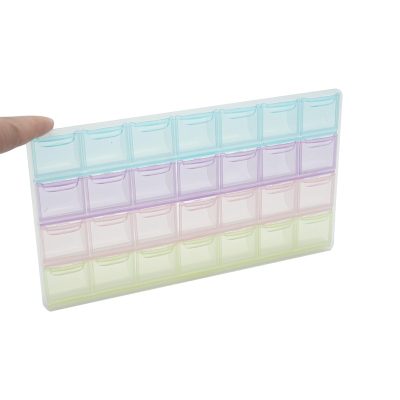 Tool Box with Transparent Lid, 28-Compartments,Carrying Storage Case for Patts,Screws,Bolts,Nuts,Toys