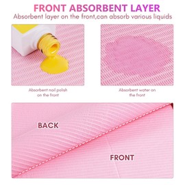 Makartt Makartt Disposable Nail Mats: 50Pcs Pink Fordable Nail Paper Towels for Table Acrylic Nail Practice Sheet 3 Ply Waterproof Nail Art Table Mats Clean Pads for Salon Manicure Tattoo