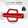 FOREHOGAR Fence Post Driver with Handle,12LB Hand Post Pounder,2.7 inches