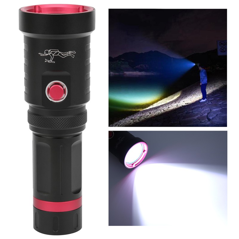 XHP70 Fixedfocus Strong Brightness Waterproof Flashlight Amphibious Diving Torch