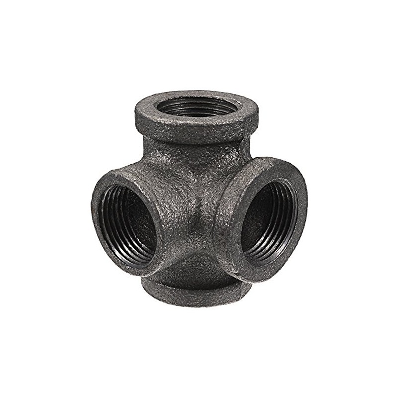 TuToy 1/2' 3/4' 1' 4 Way Pipe Fitting Malleable Iron