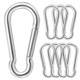 JatilEr 8Pack Spring Snap Hooks, M6 Heavy Duty Caribiners Steel Key Chain Clip Mountain Rope Hook Fit for Gym Climbing In/Outdoor Camping Travelling