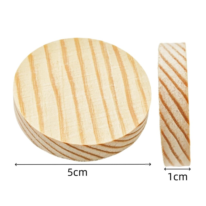 20PCS Pine Circle Plaque, 5x1cm Blank Unfinished Round Wooden Circles
