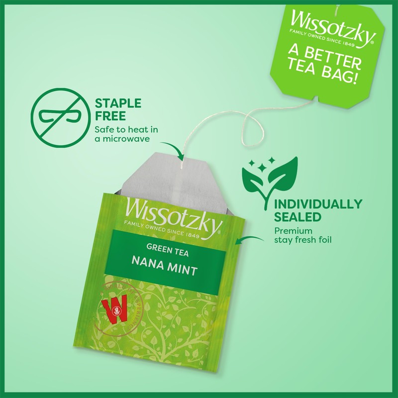 Wissotzky Nana Mint Green Tea, 20 Tea Bags | Antioxidant