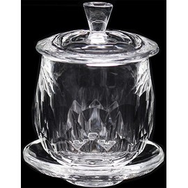 Houlu 1pc Crystal Glass Altar Cup, Holy Water Offering Cup, Tibetan Buddhist Worship Cup - Lotus (Clear)