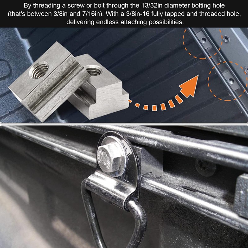 4 Set 3/8in‑16 Thread Bed Deck Rails Cleat T Slot