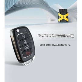 Remote2program Remote Car Key Fob DIY Programming Smart Remote Control Replacement for 2013-2016 Hyundai Santa Fe with FCC: TQ8-RKE-3F04 (TQ8-RKE-3F04 Self Programming Remote)