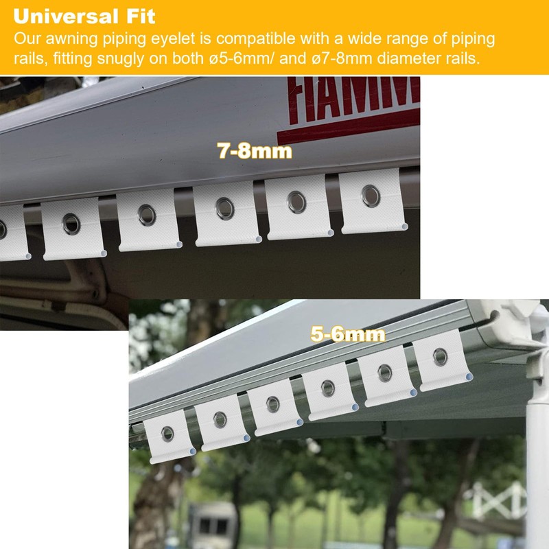 DYMHQ Awning Piping Eyelet, Motorhome Awning Eyelet, Motorhome Caravan Railing