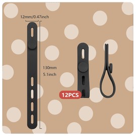 Silicone Cable Ties 12 Pack, Reusable,Washable Wire-Data Cable Organizer,Electrical Cord Ties with Lock Buckle,Travel & Home Accessories,Tnkcter