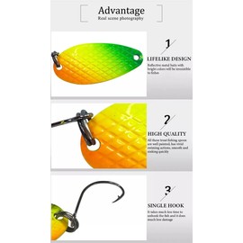 Njord Kalastus Glow Spoon Set, Luminous and UV Active Trout Spoon Set, 12 Pieces + Box, Extreme Luminosity Thanks to Special Paint, Trout Bait Set, Spoons Trout