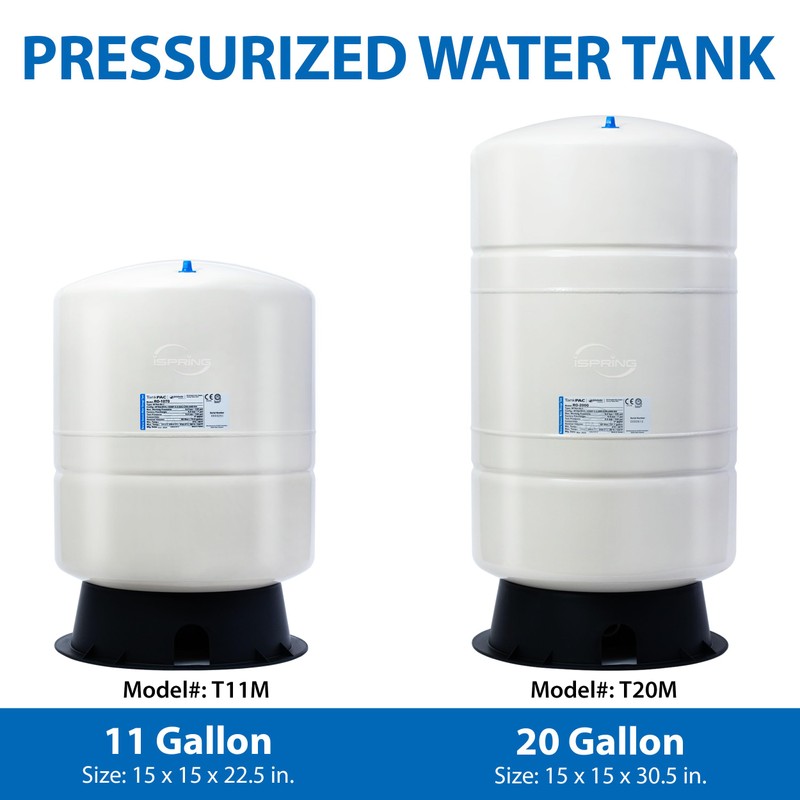 iSpring T11M 11 Gallon Pre-Pressurized Water Storage Reverse Osmosis Systems