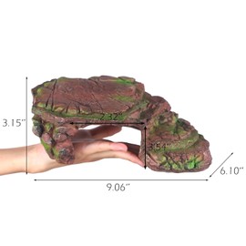 IBWell Turtle Basking Climbing Platform Aquarium Fish Tank Ornament Reptile Climbing Ramp Decorations for Salamanders Amphibians Newts, Terrace Tortoise Resting - Sienna