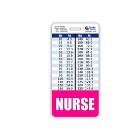 Nurse Badge Buddy Vertical w/Height & Weight Conversion Charts (Pink)