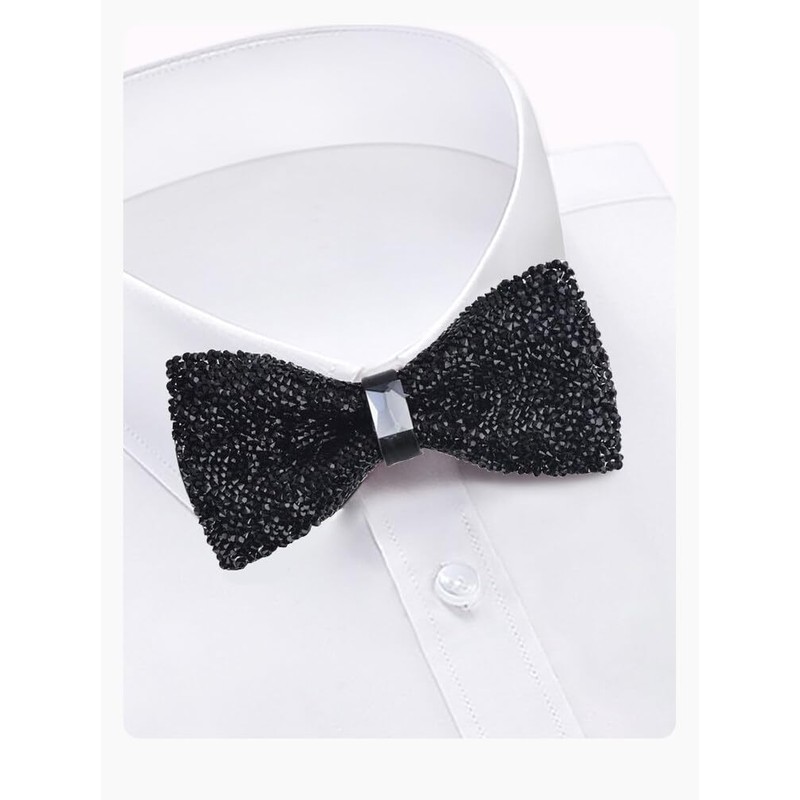 Rhinestone Bow Ties for Men Pre-Tied Bow Tie Banquet Bow