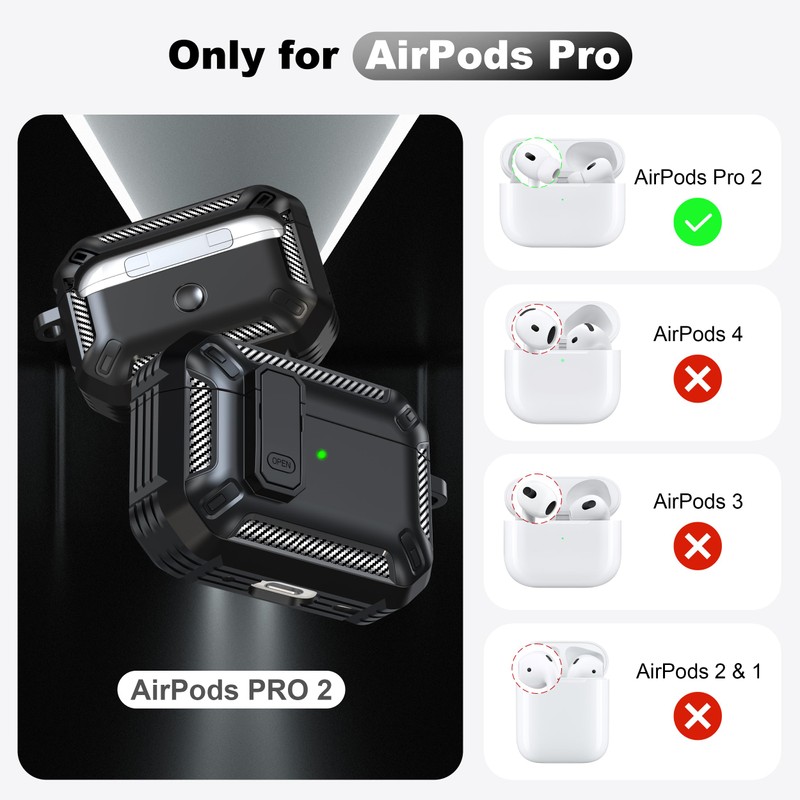 RFUNGUANGO for AirPods Pro 2nd Gen Protective Case with Cleaning