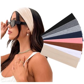 DRESHOW 8 Pack Sports Headbands for Women Non-Slip Stretchy Fashion HairBand Curly Hair Headband Soft Hair Accessories for Daily Wear Workout Yoga Running