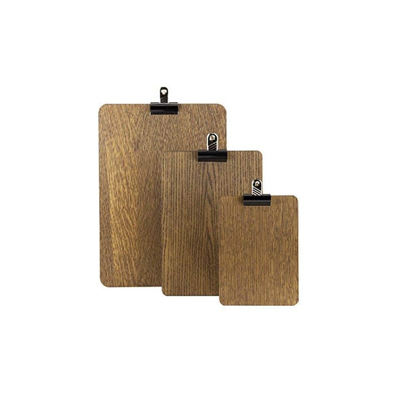 Chalkboards UK A4 Wooden Board with Detachable Clip, Wood, BROWN
