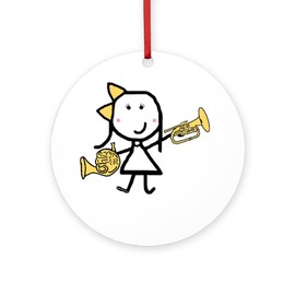 CafePress Mello & French Horn Round 4" MDF Holiday Ornament
