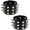 FM FM42 Black PU Simulated Leather Silvert-tone Spikes Rivets Adjustable