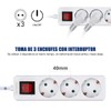 EXTRASTAR 1 Pack 3 Outlet Power Strip with Switch Cable