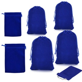 DHSWNNG 6 PCS Jewellery Pouches, Velvet Drawstring Bag Jewellery Bags Jewellery Gift Bags for Sunglasses Passport Candy (20x30cm, 15x20cm)