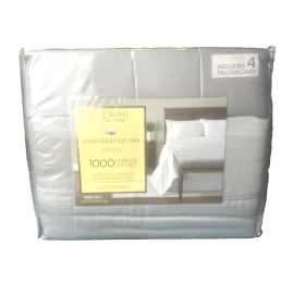 Fairfield Square Aspen Cotton Rich 1000 TC 6 Piece Sheet Set Grey Cal-King $220