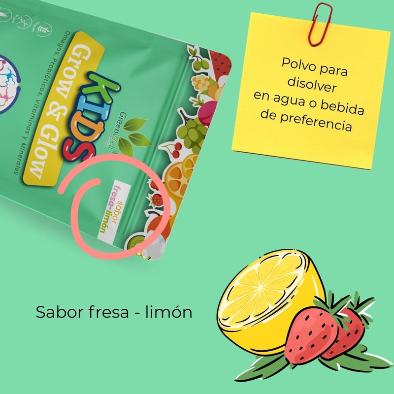 Suplemento en Polvo Kids Grow & Glow Sabor Naranja 200g