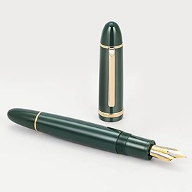 Jinhao X159 Pluma estilográfica 8 Punta fina, verde oscuro con clip dorado, bolígrafo de escritura de gran tamaño