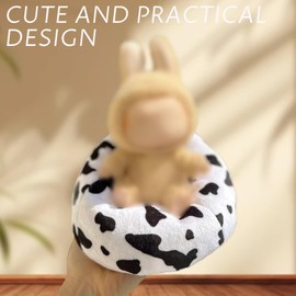 Mini Sofa for Fashion- Adorable Lazy Miniature Couch Accessories, Compatible with 17cm Dolls, for Dolls Room, Collection, and Display (Cow)