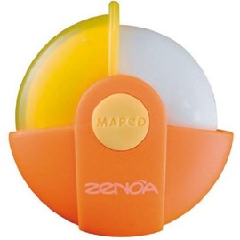 Maped Set of 3 Zenoa Plastic Erasers with Rotating Case - Assorted Colours