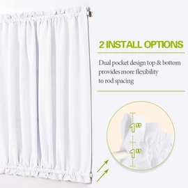 PONY DANCE Side Door Window Curtain - Front Door Drape for Small Window, Privacy Shades for Sidelight Curtains, Thermal Insulated Covering, W12 X L72, Pure White, 1 Panel