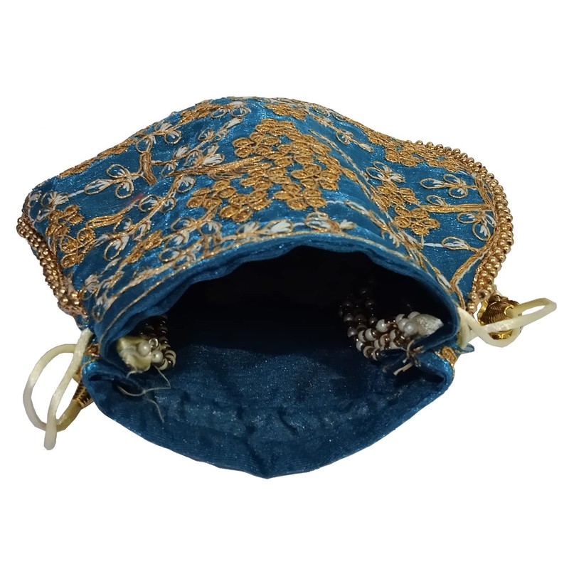 Purpledip Potli Bolsa (embrague, bolso con cordón) para mujer con