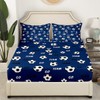 Feelyou Kids Soccer Fitted Sheet Twin Size Football Bed Sheet