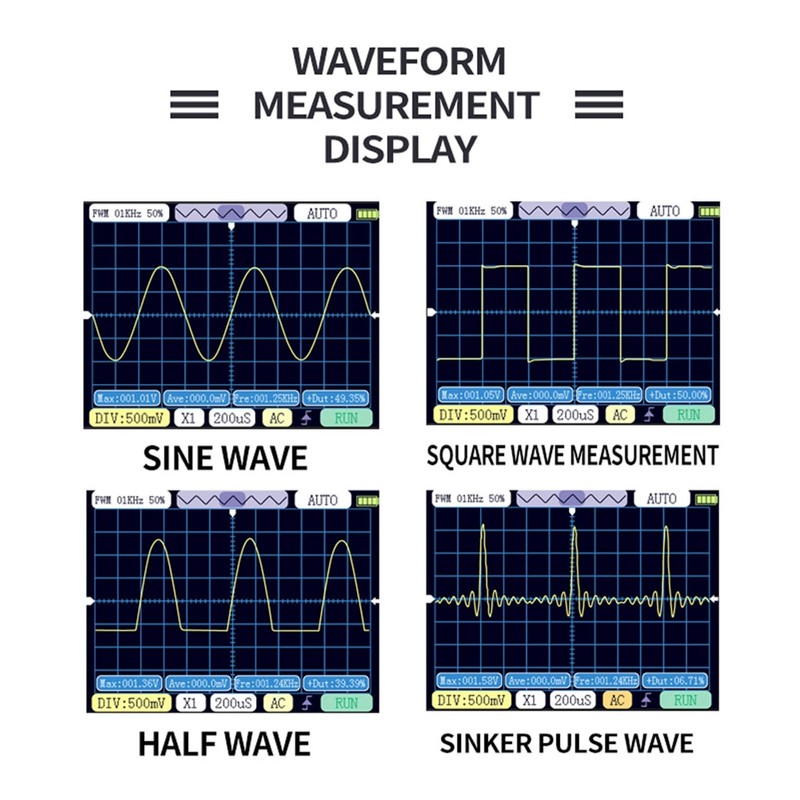 Digital Oscilloscope 2.5MHz Sampling 2.4in TFT Display 320x240 Resolution Signal