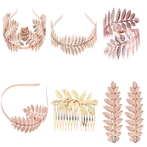 N/Q 6 pulseras de corona de laurel romano griego con