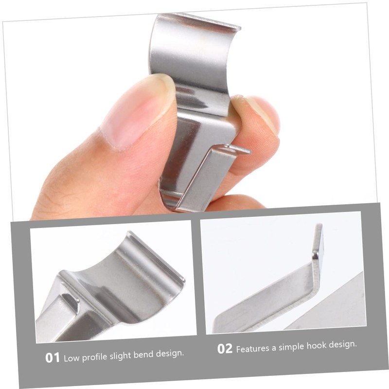 Ciieeo 5Pcs No Drill Hook Stainless Steel Vinyl Wallboard Hidden