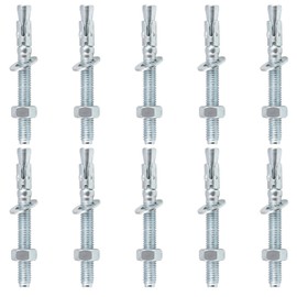 BLPRKOT Galvanised Wedge Anchors M8 x 80 mm, Metal Anchors, Heavy Duty Dowels M8, Anchor Screw, Masonry Anchor, Concrete Anchor, Pack of 10
