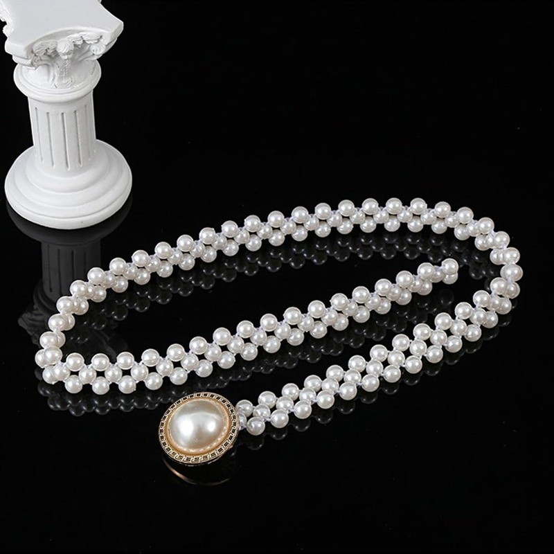 ESJNNK Women's Pearl Decorative Cord Yukata Belt Decoration Belt Belt