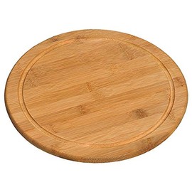 KESPER 58442 Fleischteller Ø 25 cm aus FSC®-zertifiziertem Bambus/Vesperteller/Pizzateller/Holzteller/Schneidebrett