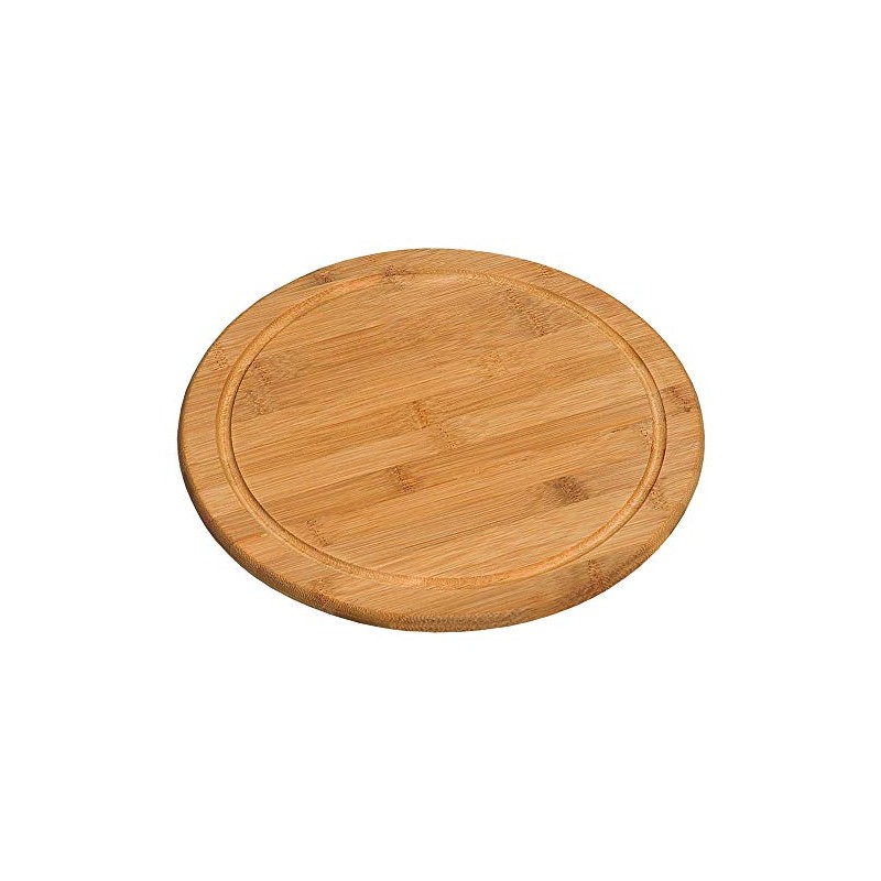 KESPER 58442 Fleischteller Ø 25 cm aus FSC®-zertifiziertem Bambus/Vesperteller/Pizzateller/Holzteller/Schneidebrett
