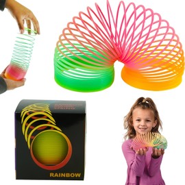 HOVUK Large Rainbow Magic Spring Toy 6.5cm, Coil Spring for Kids, Fun Party Loot Bag Filler, Birthday, Stretchy Fidget Toy, Sensory Play for Autistic Children