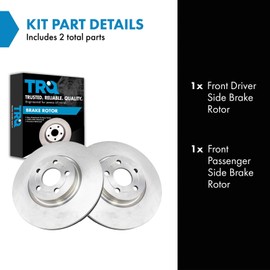 TRQ Front Brake Rotors Set Vented Compatible with 2018-2023 Ford Transit Connect