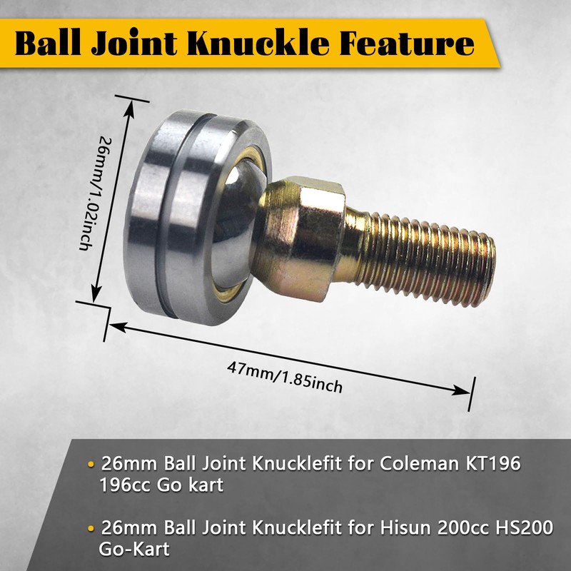 2Pcs M10 26mm Ball Joint Knuckle fit for Coleman KT196