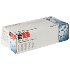 SHIELD HEA00955 Polypropylene Gloves, Vinyl, Small, Blue (Pack of 100)