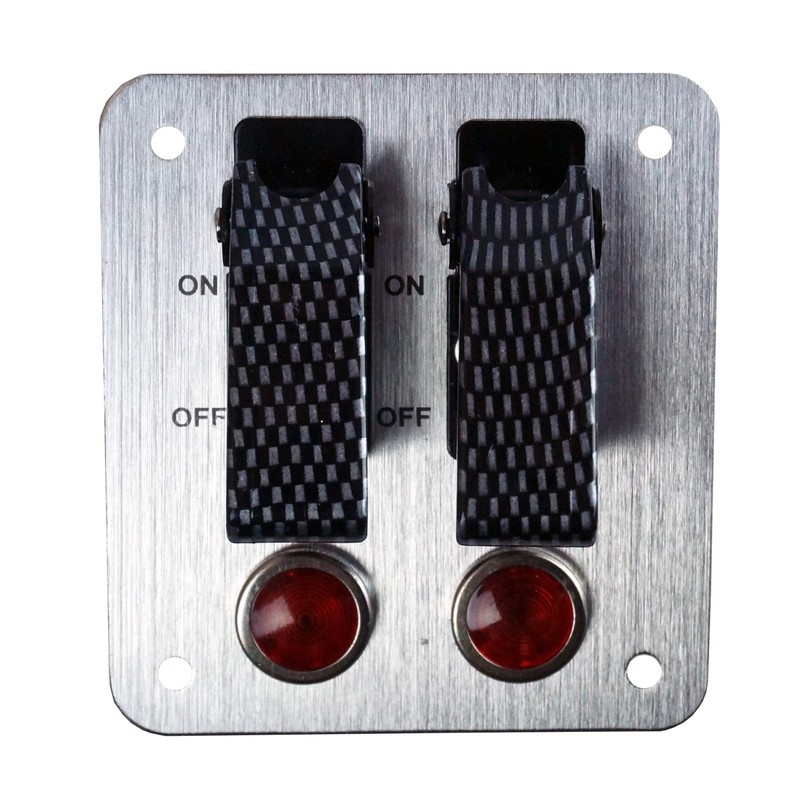 2 Rows Safety Cover Toggle Switch with Red Indicator Light