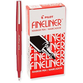 PILOT Fineliner Marker Pens, Fine Point, Red Ink, 12-Pack (11015)