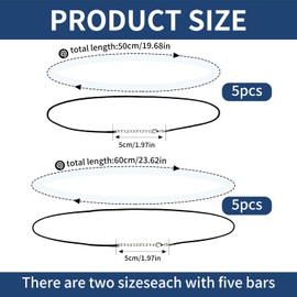 Verazquy 10 Pcs Black Waxed Necklace Cord, 2 Size Silver Lobster Clasp Waterproof Adjustable Braided Leather Thin Smooth Soft Rope Waxed Leather Long Cord Necklace for Men Women Girls Boy