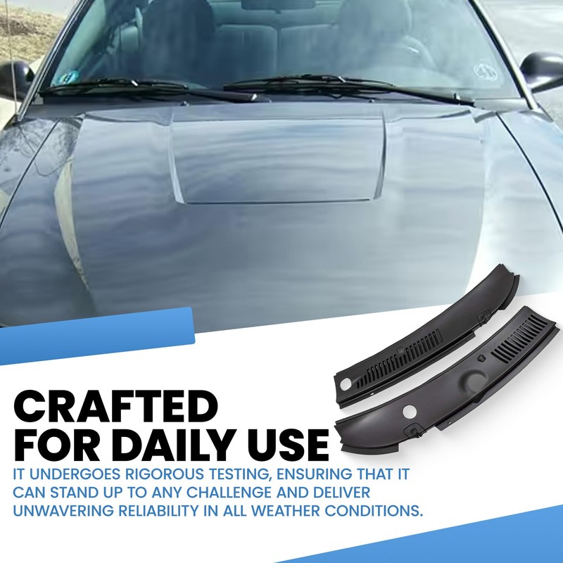 Brock Replacement IMPROVED 2-Piece Windshield Wiper Cowl Grille Vent Cover