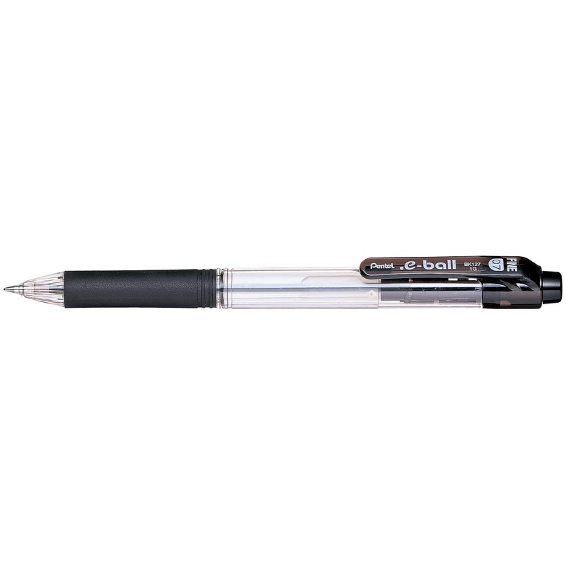 Pentel 0.7mm Tip E-Ball Retractable Ballpoint Pen - Black